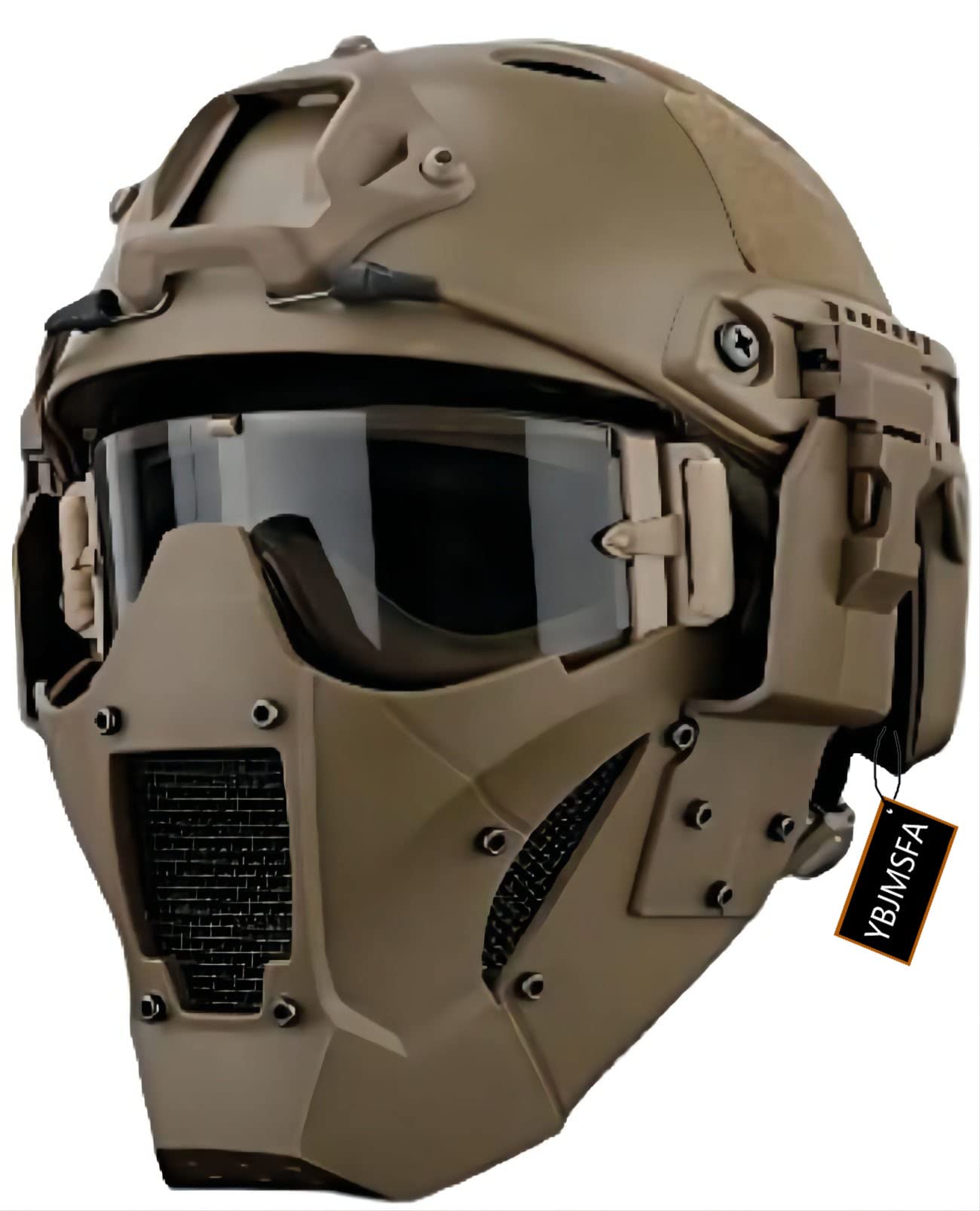 Tactical Fast Helmet Air Gun Steel Mesh Protective Mask and Goggles, for Hunting Paintball CS Game BB Gun Shooting