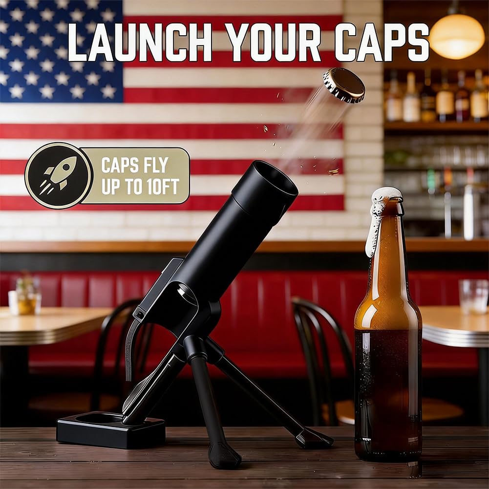 Abridor de botellas de cerveza, misil táctico de mortero, abridor de botellas de empuje manos libres, decoración de cueva de hombre, regalo único para entusiastas militares, padres y hombres