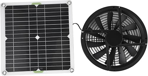 Kit de ventilador de panel solar, ventilador de escape solar impermeable de 100 W 12 V, ventilador portátil con malla de protección metálica