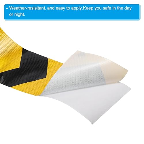 Miniatura 4 de PATIKIL Cinta reflectante, 6 pulgadas x 10 pies, impermeable, de alta visibilidad, advertencia, cinta adhesiva de seguridad, calcomanías