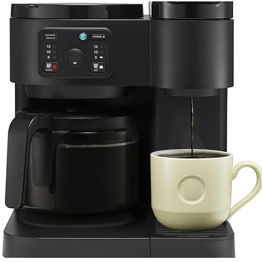 K-Duo Essentials Coffee Maker for Hot and Iced Drinks, Single Serve KCup Pod Brewer and 12 Cup Carafe Drip Coffee Pot, 72 oz Water Reservoir,Pause & Pour Feature, Perfect for Home & Office Use