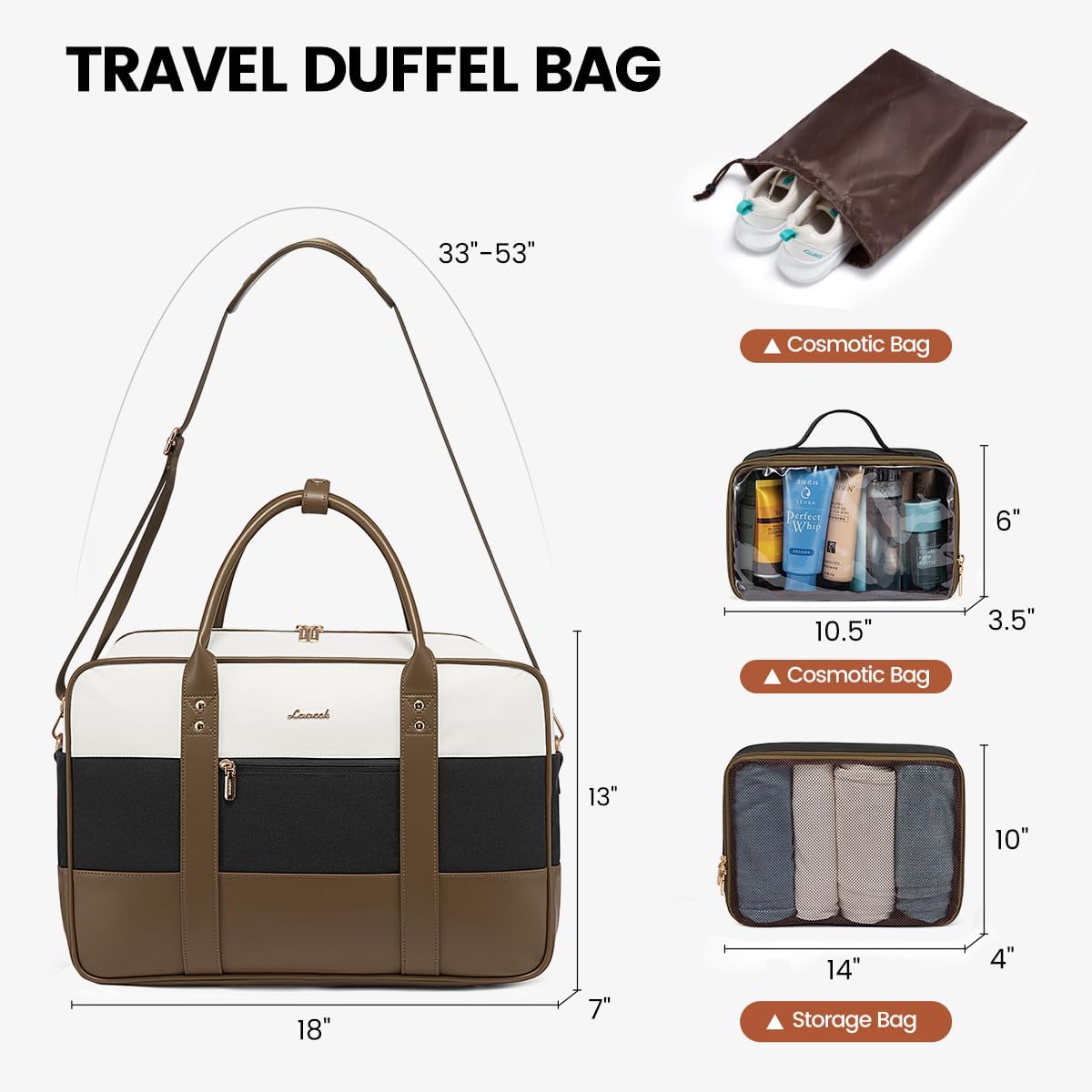 LOVEVOOK Weekender Travel Duffel Bag, Personal Item Duffle Bags for Women with Laptop Compartment, Overnight Bag with Toiletry Bag, Yoga Gym Bag with Wet Pocket, Hospital Bag for Labor and Delivery