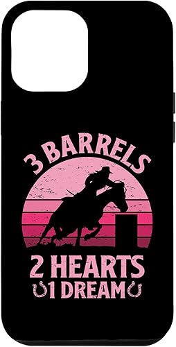 Funda para iPhone 14 Pro Max 3 Barriles 2 Corazones 1 Dream Barrel Racer Barrel Racing Rodeo Case