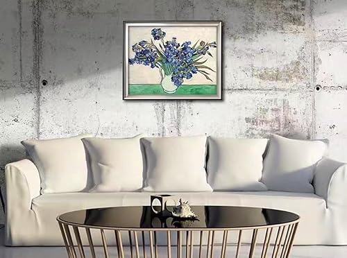 Miniatura 4 de NIHO-JIUMA Kit de pintura de diamantes 5D Van Gogh Lris, regalo de arte de diamantes de taladro completo para adultos, decoración del hogar (16 x 20