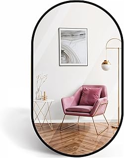 Comprar Espejo Ovalado con Marco de Metal - Espejo Baño Moderno - Espejo de Pared Decorativo para Entrada, Recibidor, Dormitorio o Pasillo - Espelho Casa de Banho