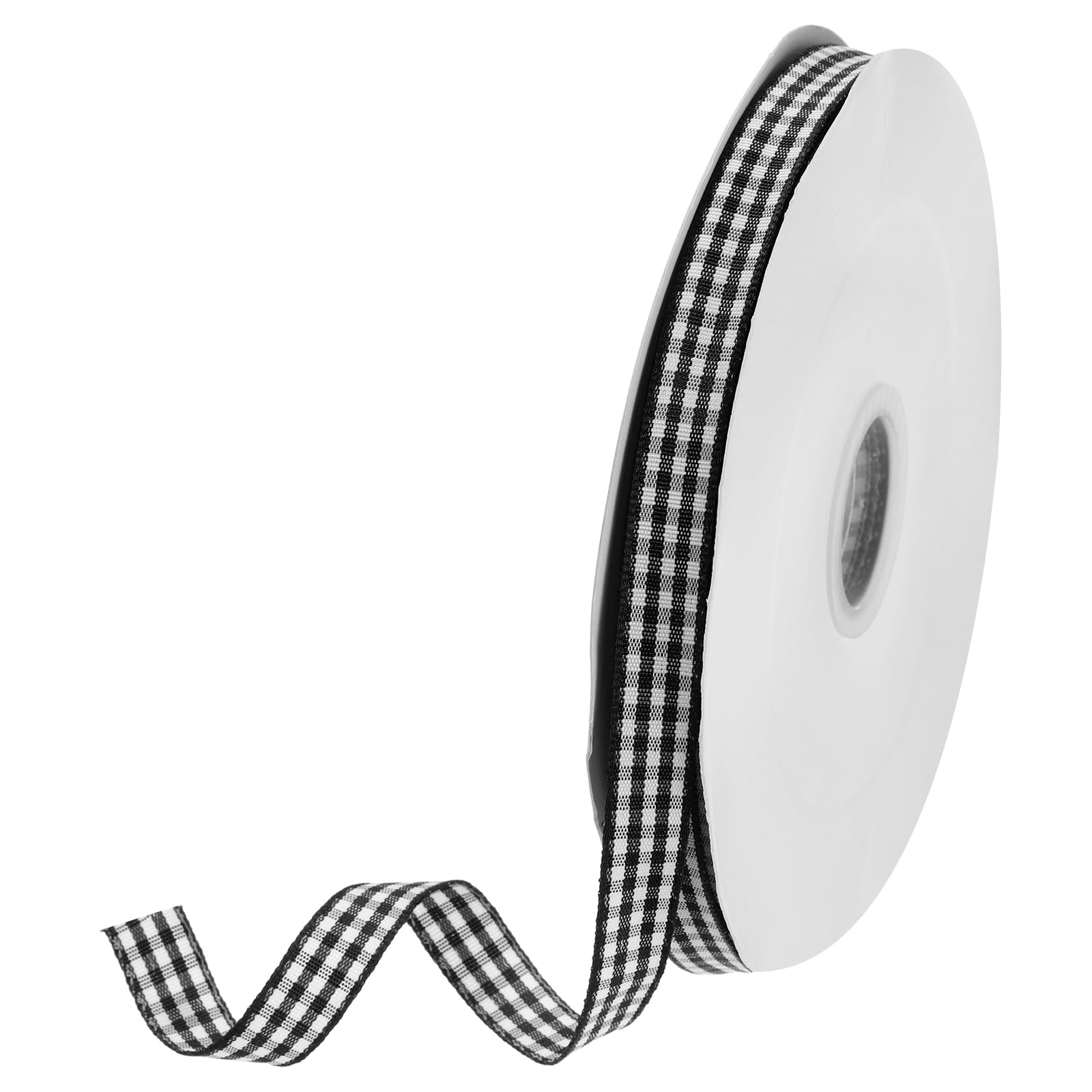 DMiotech 3/8 Inch 50 Yards Gingham Ribbon, Checkered Ribbon Plaid Ribbon for Gift Wrapping Decoration Art Craft DIY Black and White