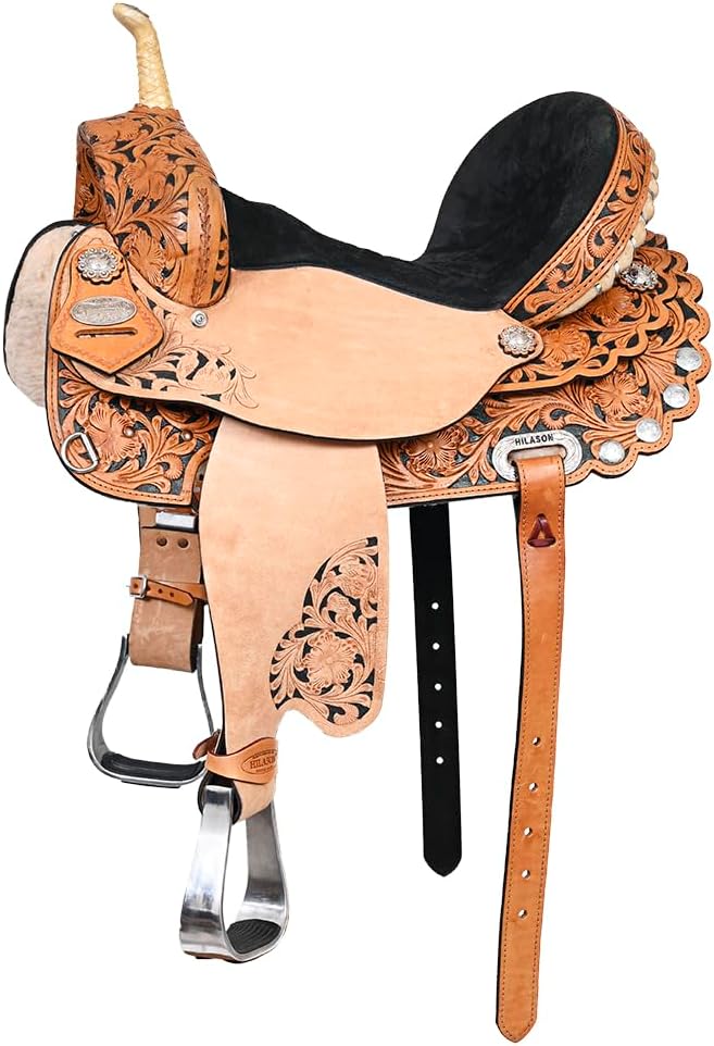 HILASON Flex Tree Western Horse Saddle American Leather Trail Barrel Racing | for Horses