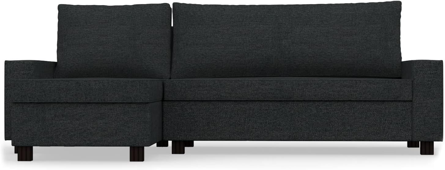 comfortly Sofa Slipcover Replacement Hand Made Compatible with VILASUND Sofa Bed with Chaise Longue - Covers ONLY (Heavy Duty - Graphite)