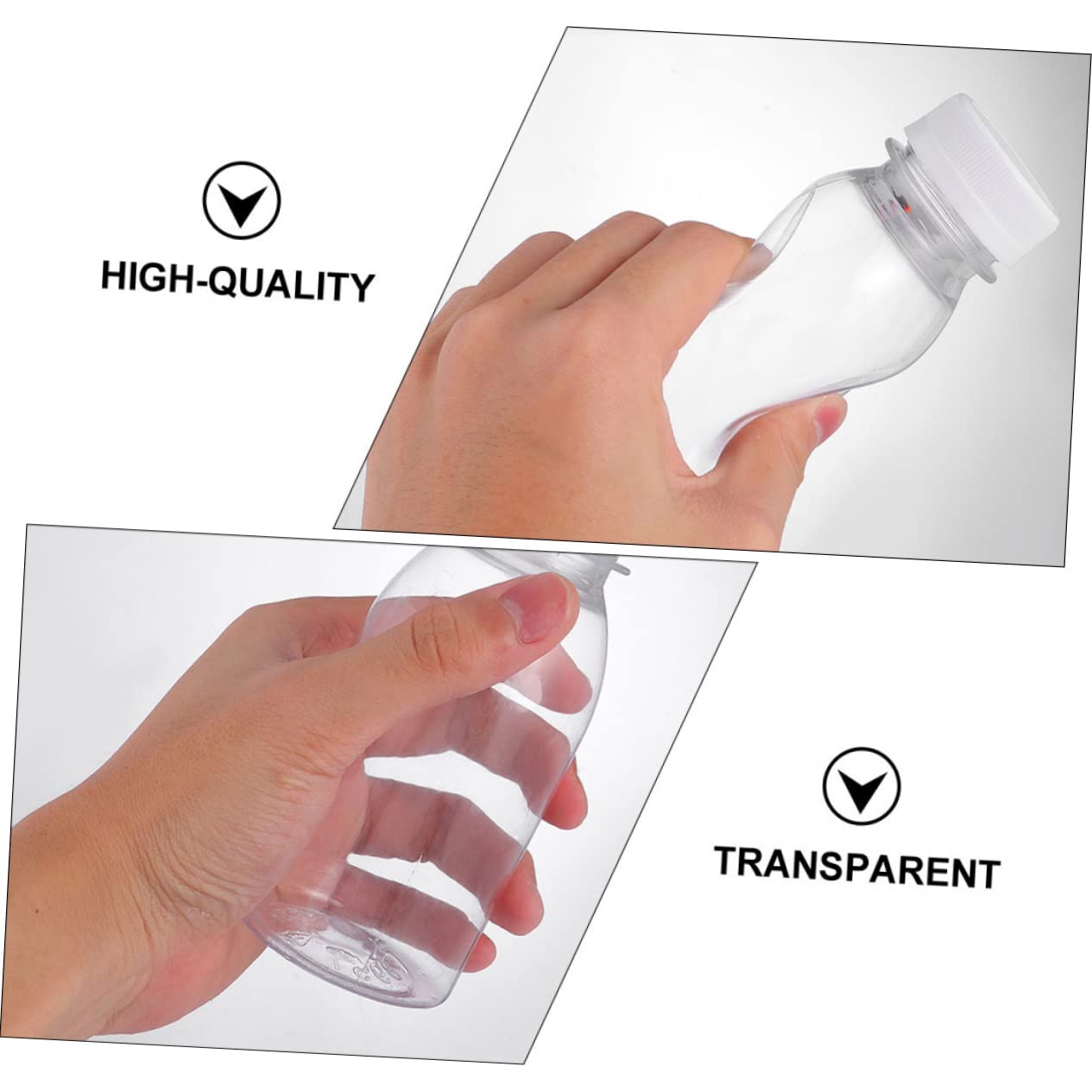 JECOMPRIS 200ml Plastic Drink Bottles Juice Packaging Bottles Smooth Edges Safe for Daily Use