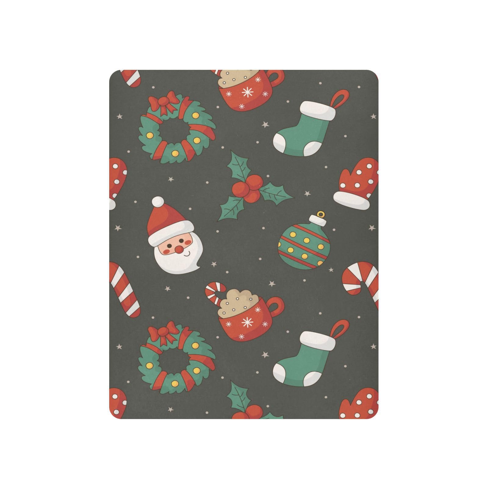 Moudou Christmas Santa Claus Playard Sheet for Boy Girls, Soft Breathable Fitted Toddler Sheet for Standard Playard Bed Mattress, 39 x 27 x 5 Inch