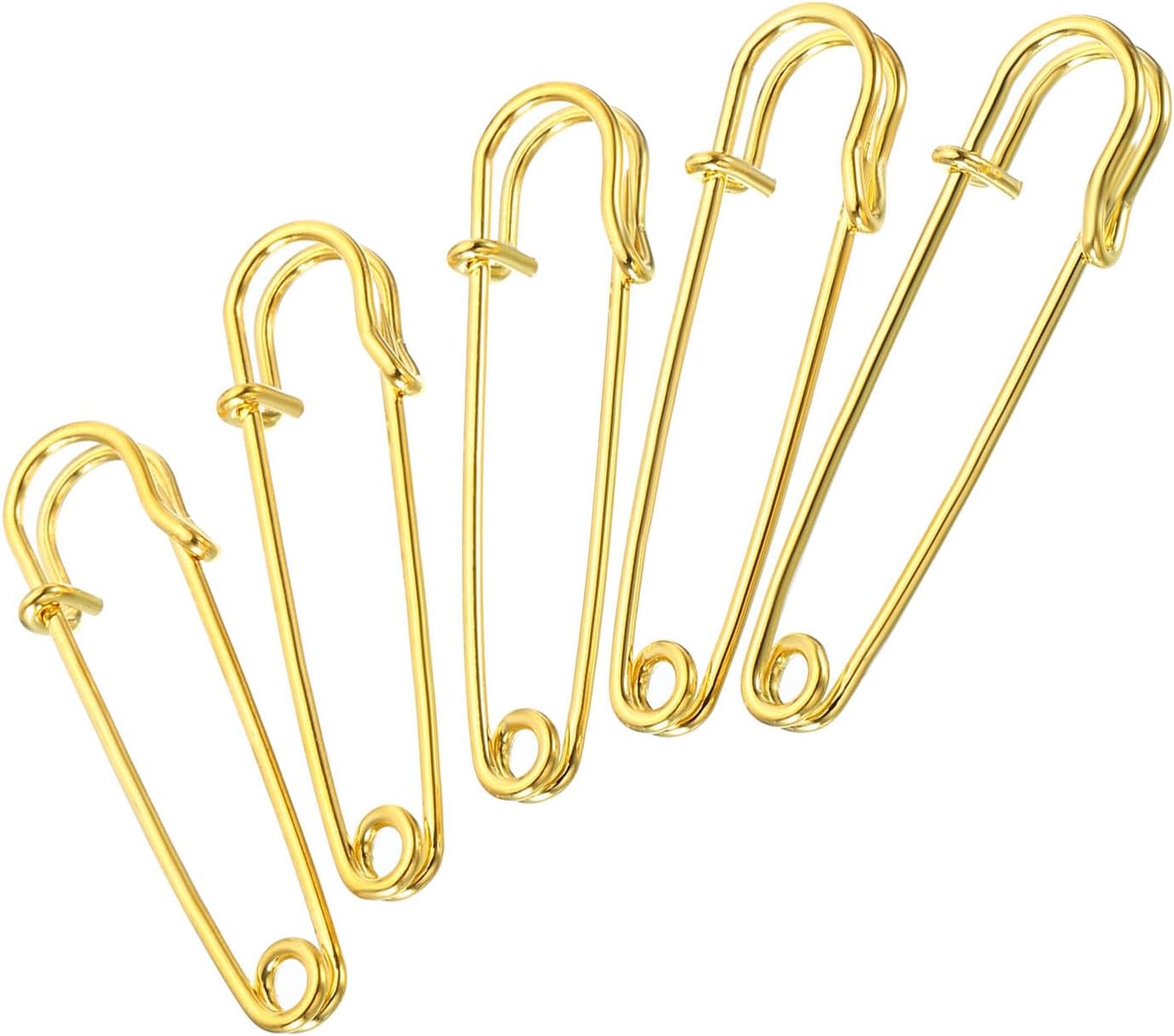 YOKIVE 20 Pcs Safety Pins, Large Metal Pin, Sewing Badges Craft, Great for Home, Shop, Daily Use (Gold Tone, 2.44-Inch)