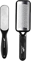 FuStore 2-Pack Stainless Steel Foot Callus Remover Rasp & Dual-Sided File - Professional Pedicure Tool for Smooth Heels
