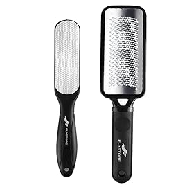 Fu Store 2 Pack Foot Files Callus Remover Stainless Steel Foot Rasp and Dual Sided Feet File Professional Scrubber Pedicure Tools Premium for Feet Care Remove Hard Skin