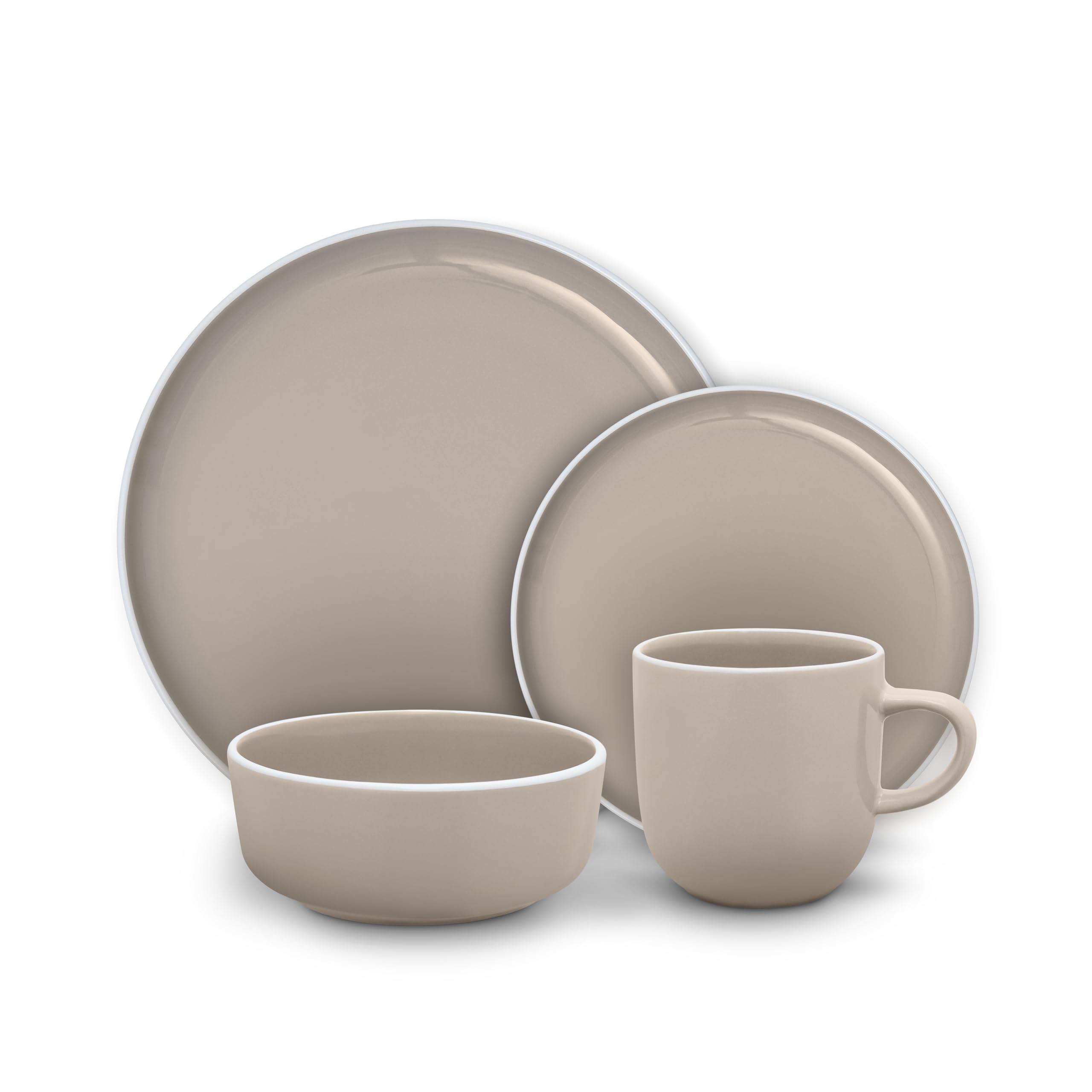 Barbary & Oak Nattura 16 Piece Dinnerware Set, Made From Premium Stoneware, Cashmere