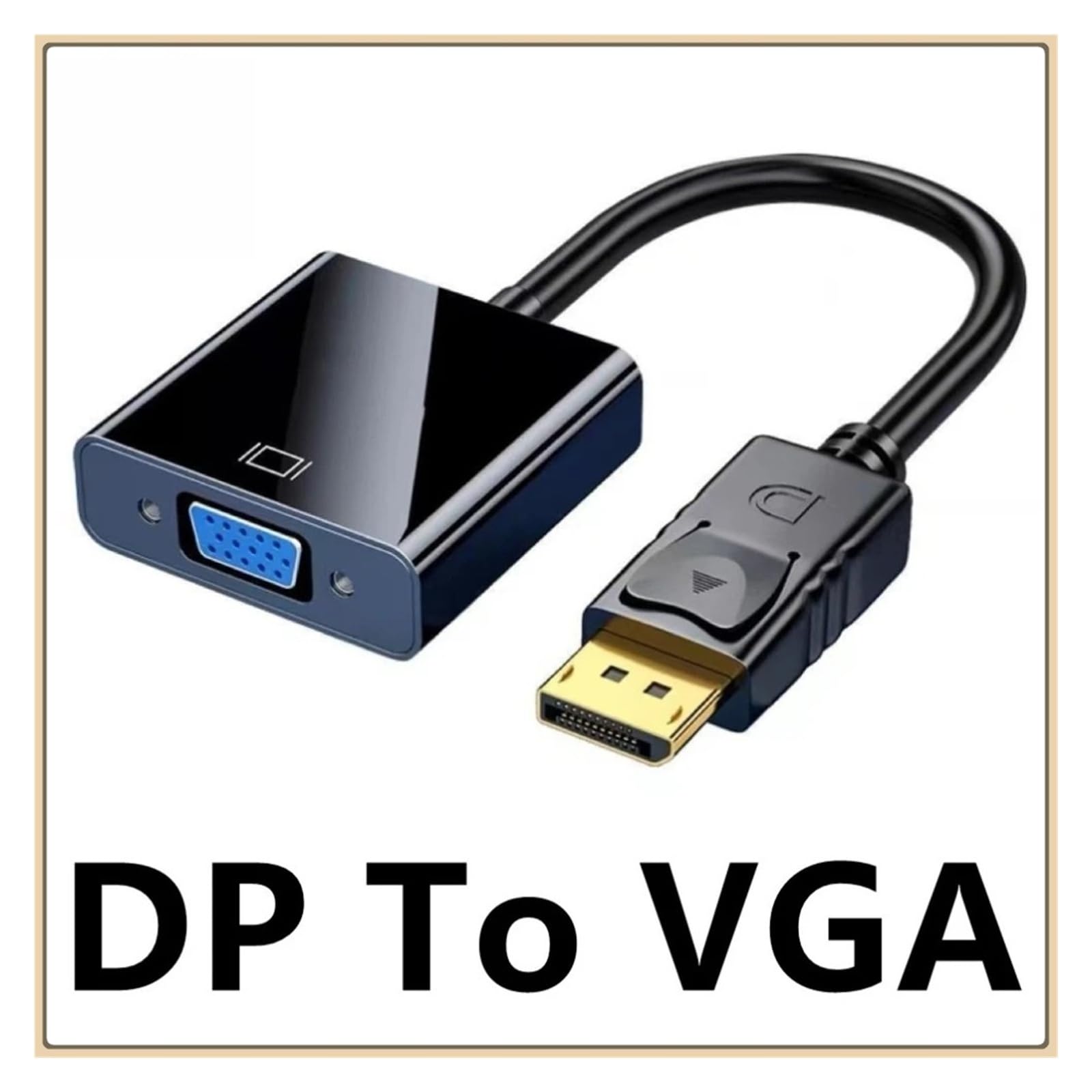 Adapter DP do VGA 1080P pozłacany do laptopa PC Projector Monitor (Glod)