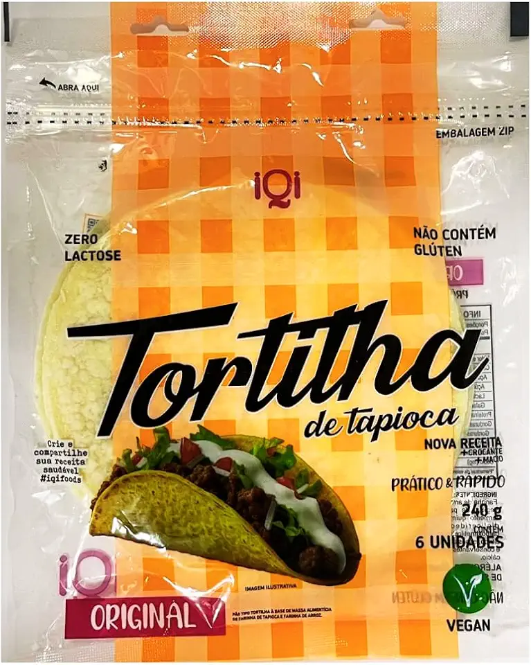 Tortilha de Tapioca Sem Glúten Tradicional IQI 240g Wrap