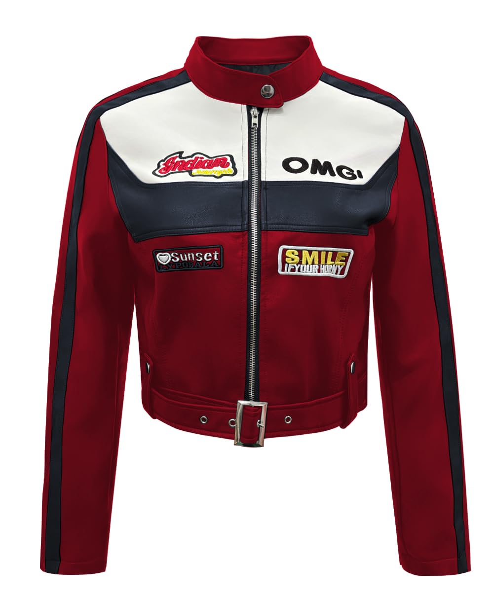 Womens Oversized Leather Jackets Faux Suede Fall Fashion Motorcycle Coats Winter Outfits Clothes Y2k Tops