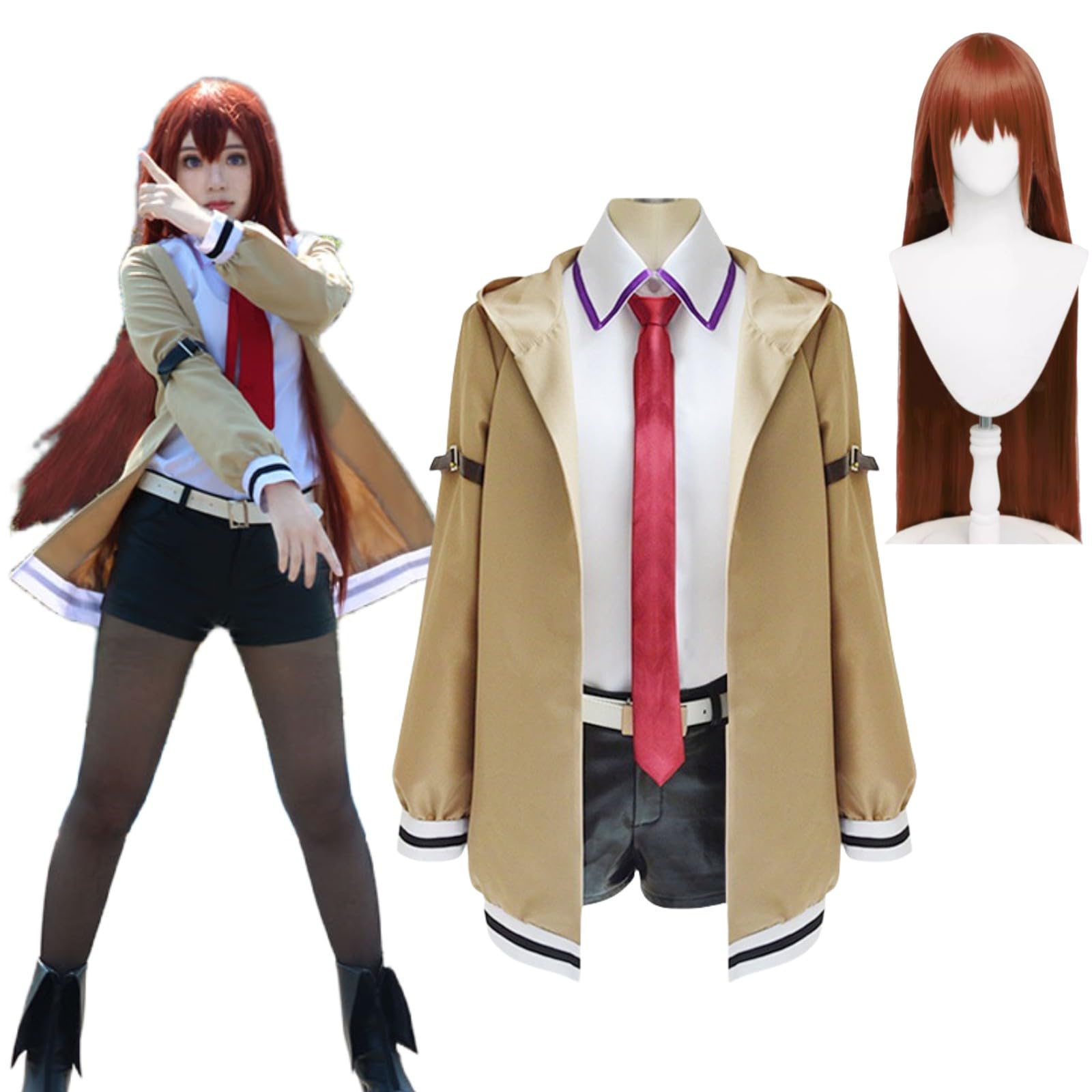 Amazon.co.jp: ウィッグ追加可 牧瀬紅莉栖 コスプレ衣装 全