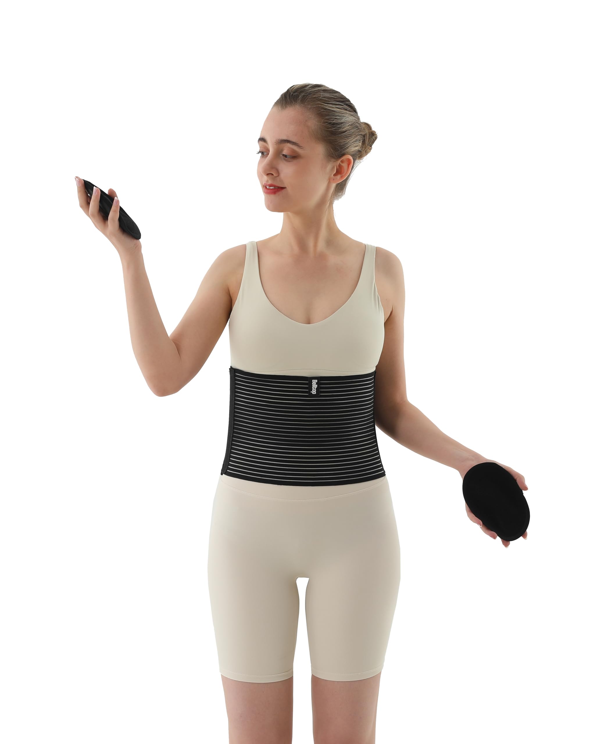 Fascia ernia ombelicale. Cinto per ernia ombelicale - Sostegno per ernia addominale. Fascia per ernia ombelicale uomo e donna. Cintura ernia ombelicale terapeutica: 2 cuscinetti di compressione (L/XL)