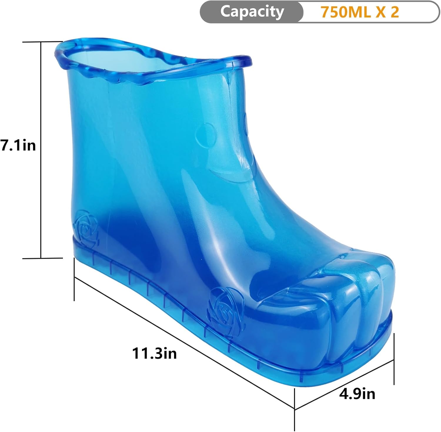 Foot Bath Soak Tub Shoe of Water Saving, Portable Spa Soak for Foot Care, Milk Bath, Foot Massager Spa for Women and Men, Water Saving Toenail Soaking Bowl(Blue,1 Boot,NOT A Pair)