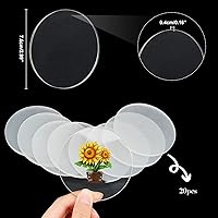 Vista 2 de NBEADS 20 hojas de acrílico transparente, círculos acrílicos redondos de 3.0 x 0.2 in, hojas de acrílico en blanco, paneles acrílicos para proyectos