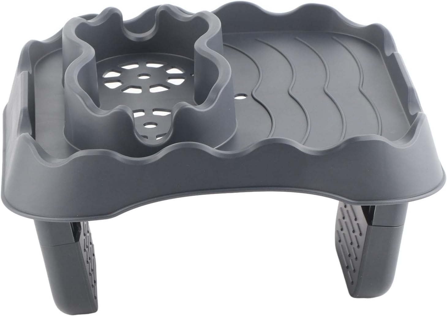 Mumusuki Hot Tub Table Tray, Attachable Cup Holder for Spa Wall, Pool and Hot Tub Accessory Shelf Drinks Snacks Phone Holder for Spa Bathtub(Grey)