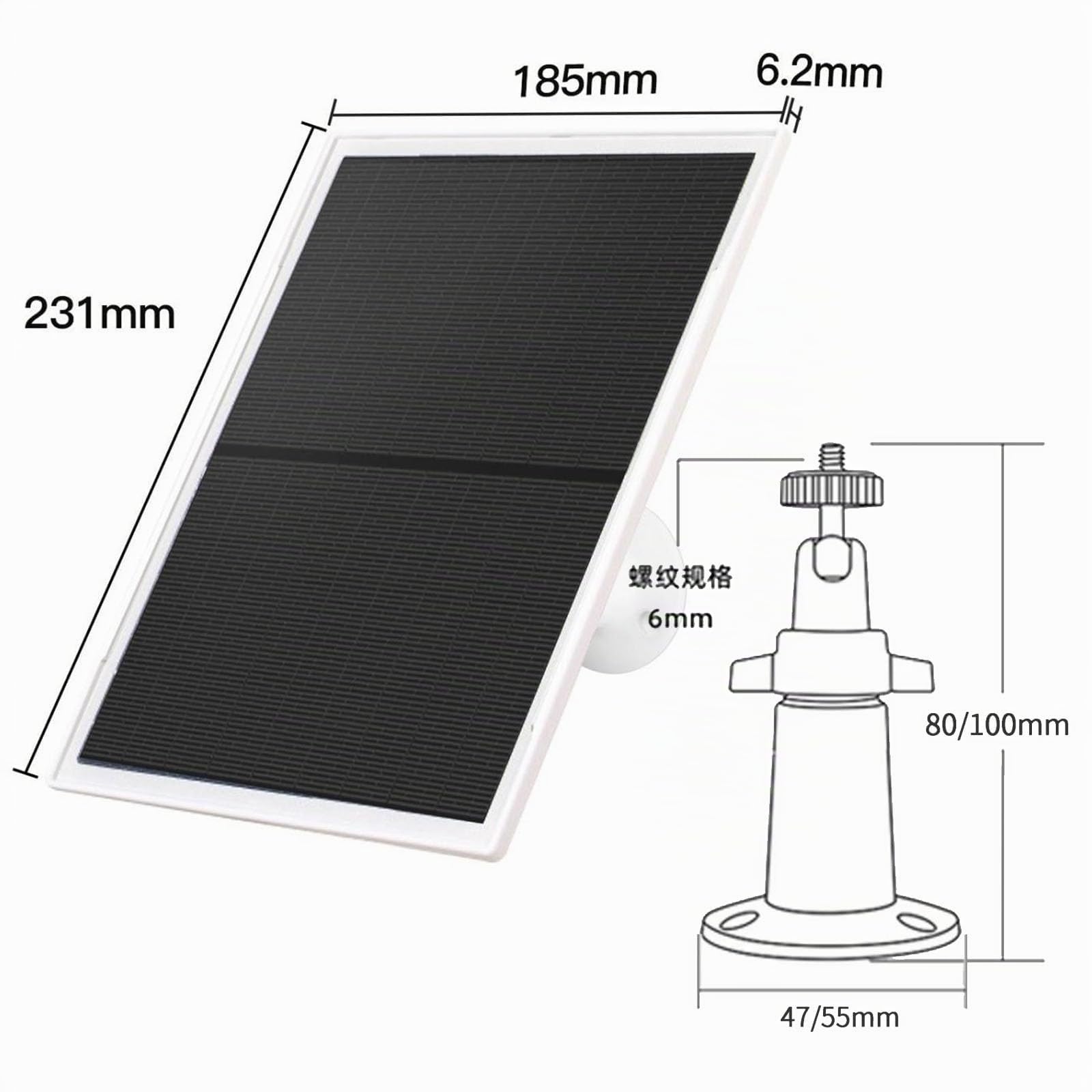 Chargeur de panneau solaire 10W/5V avec deux connecteurs DC3,5x1,35 et USB-C, câble de charge de 3 m, IP65, compatible avec Ring Spotlight Cam Plus/Pro, batterie à came de 2ème/3e Generation