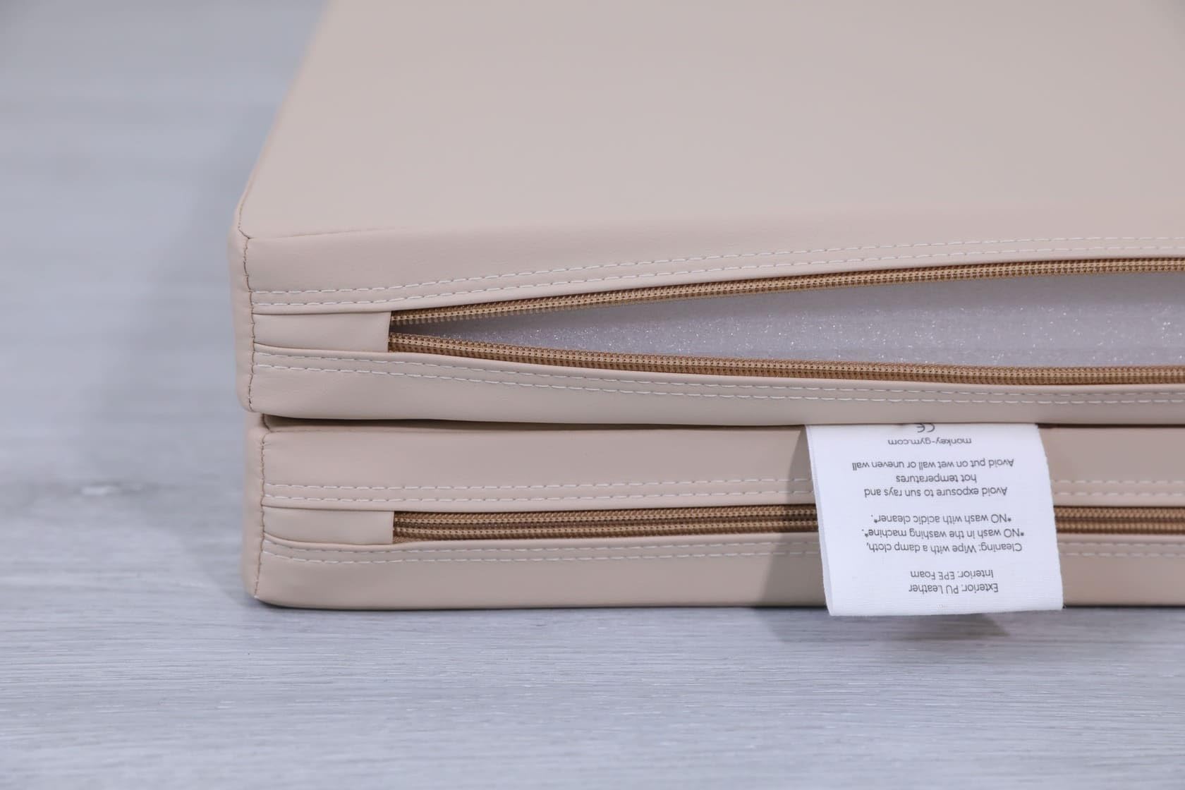 Tapis de gymnastique - Tapis de sport - Pliable - Doux - 2 pièces - 120 x 120 x 5 cm - Beige