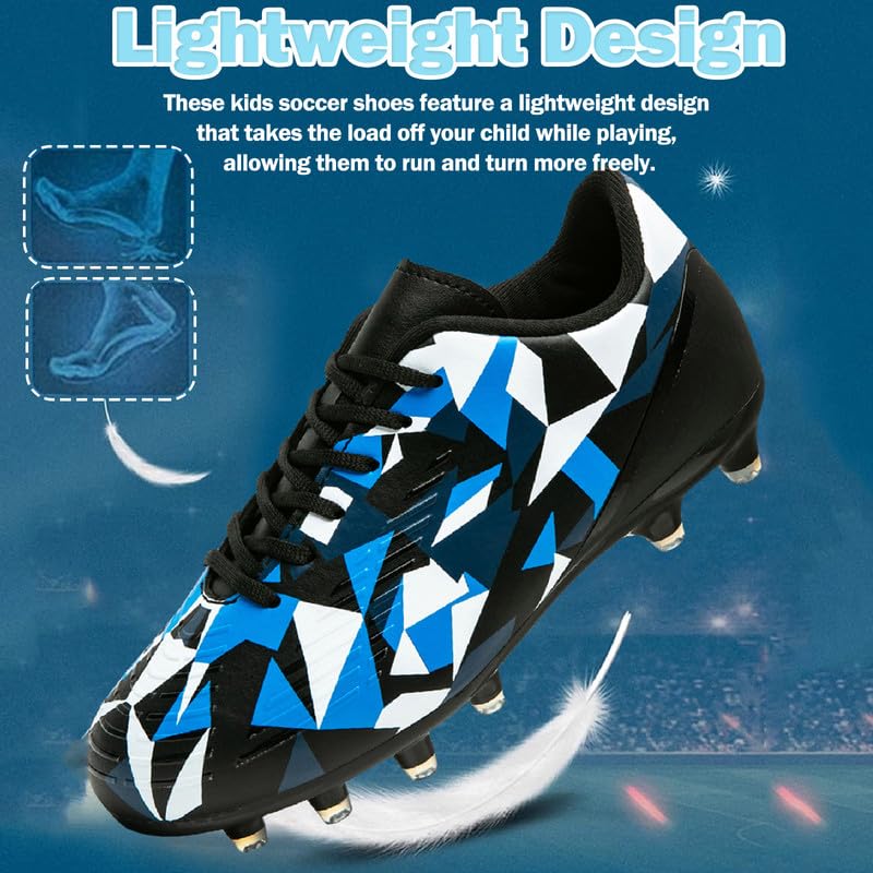 MIFAWA Kids Soccer Cleats Boys Girls Soccer Cleats Youth Football Cleats Boys Kids Firm Ground Soccer Cleats for Boys Girls Athletic Outdoor Football Shoes Youth Baseball Cleats Boys Girls - Image 6