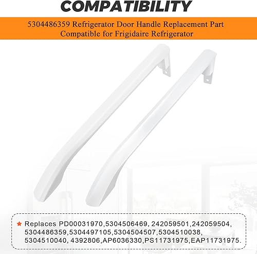 Miniatura 7 de WB31M20 WB31M19 Porcelain Drip Pans- Compatible for GE Hotpoint Range Cooktop-5304486359 5304506469 Refrigerator Door Handle Slope Right 1Pack