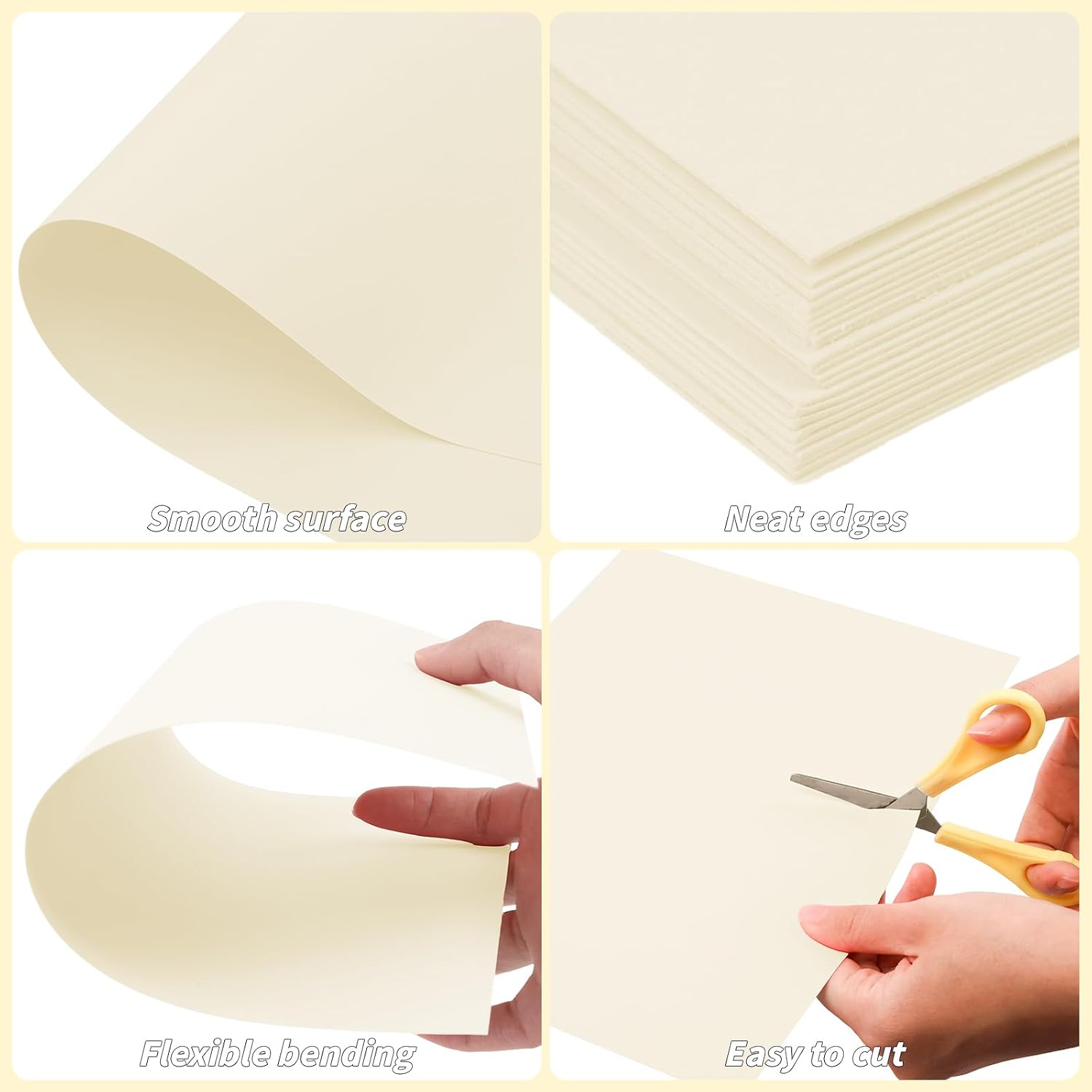 Cream Cardstock Paper 8.5 x 11 in, 100 Sheets, 180 GSM 65 lb