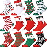 Calcetines Navideños Calcetas,Calcetines de felpa,Calcetines novedosos de dibujos animados con patrones...