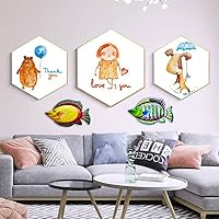 Vista 5 de 2 piezas de decoración de pared de peces de metal, esculturas de pared de peces de metal, decoración de pared de arte de metal con temática