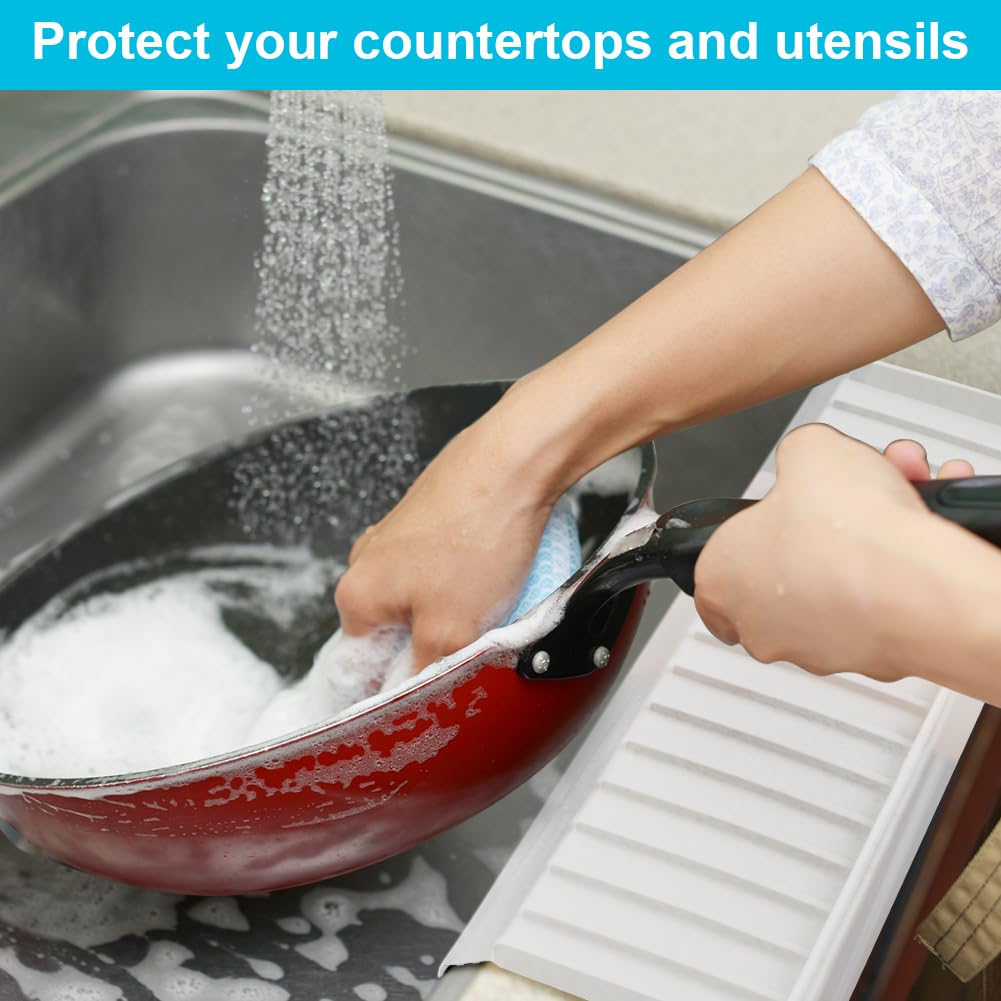 Tappetino Per Rubinetto In Silicone 13x3.8cm - Paraspruzzi Per Lavello Cucina E Bagno, Lavabile E Assorbente - Foto 2