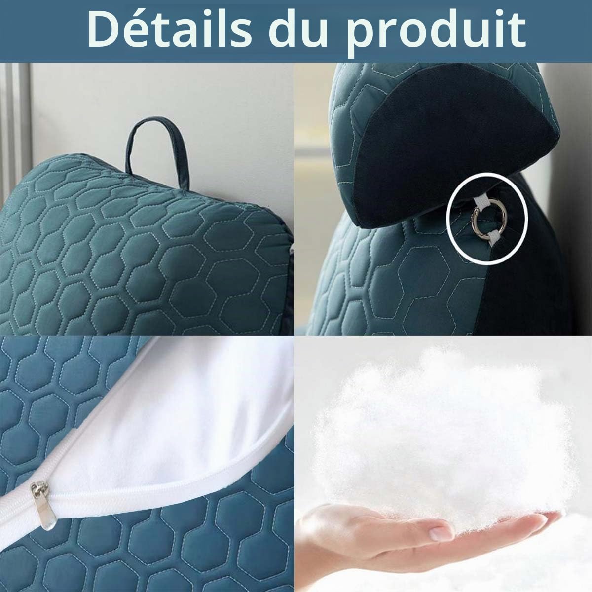 Coussin de Lecture Souple pour Lit, Canapé, Chaise, Repose-Dos Portable, Coussin Détachable pour le Cou et Poches de Rangement, Soutien de Position pour Regarder la Télévision et Jouer (Vert)