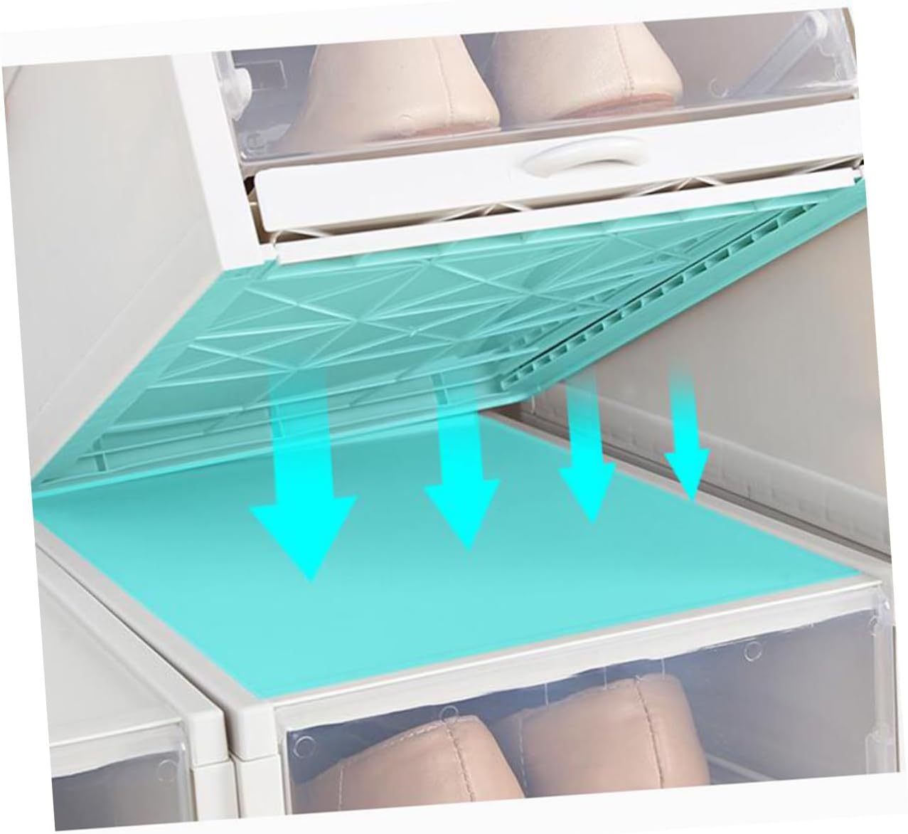 Holibanna 3pcs Plastic Shoebox Drawer Type Storage Box for Women Closet Organizers and Storage Shoe Cabinet Organizer Grey