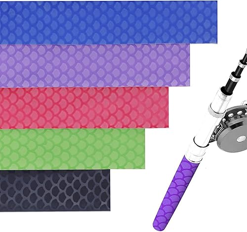 Miniatura 6 de Funda termocontraíble con patrón de escamas de pescado, mango de corcho con antideslizante, impermeable y aislamiento, 40 pulgadas, 5 colores, 5