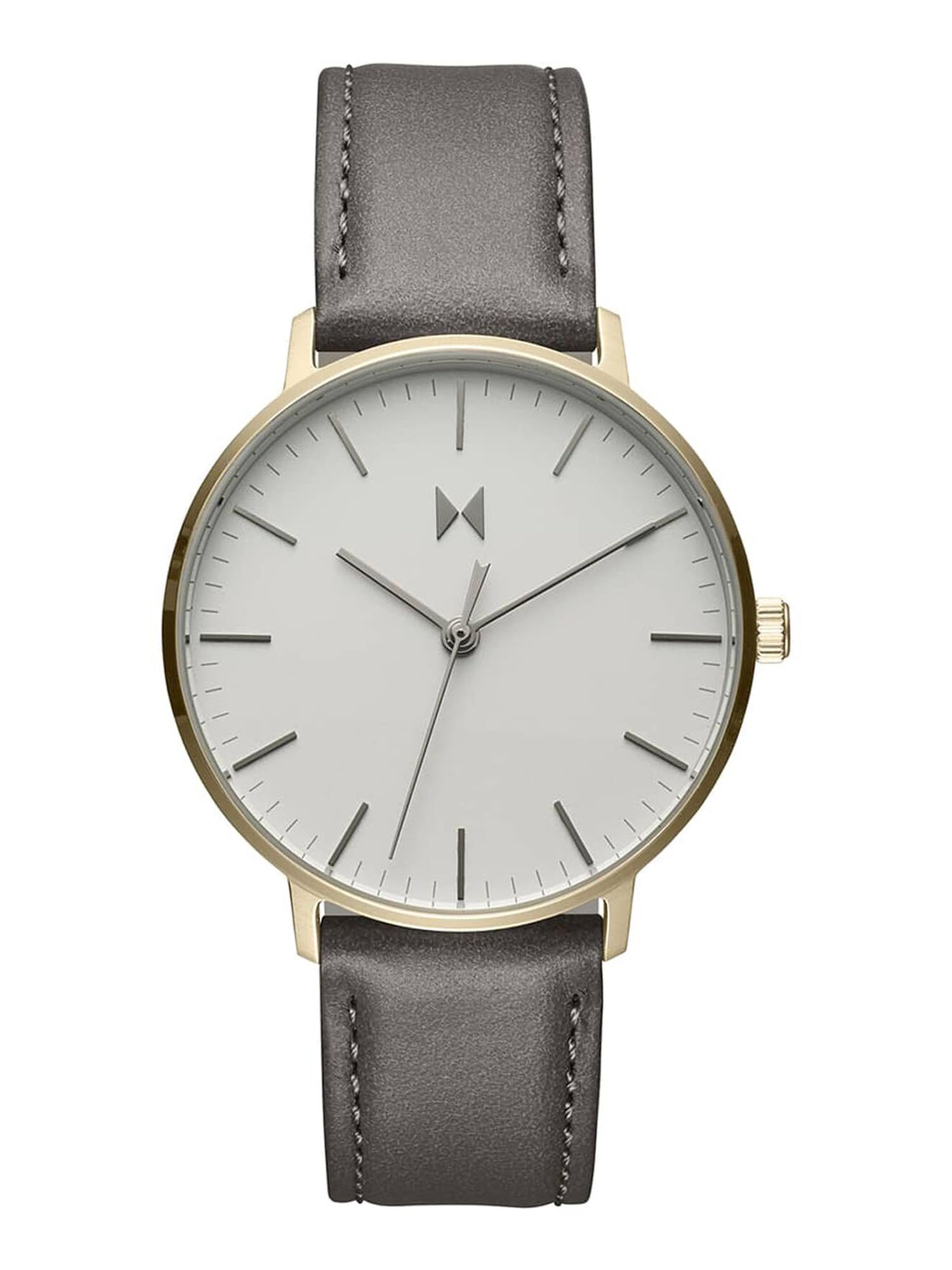 MVMTMVMT Legacy Slim Qtz Basic Slim Light Grey Round Dial & Band Women's Analog Watch|Grey Leather Material|Grey Color Band - 28000310-D