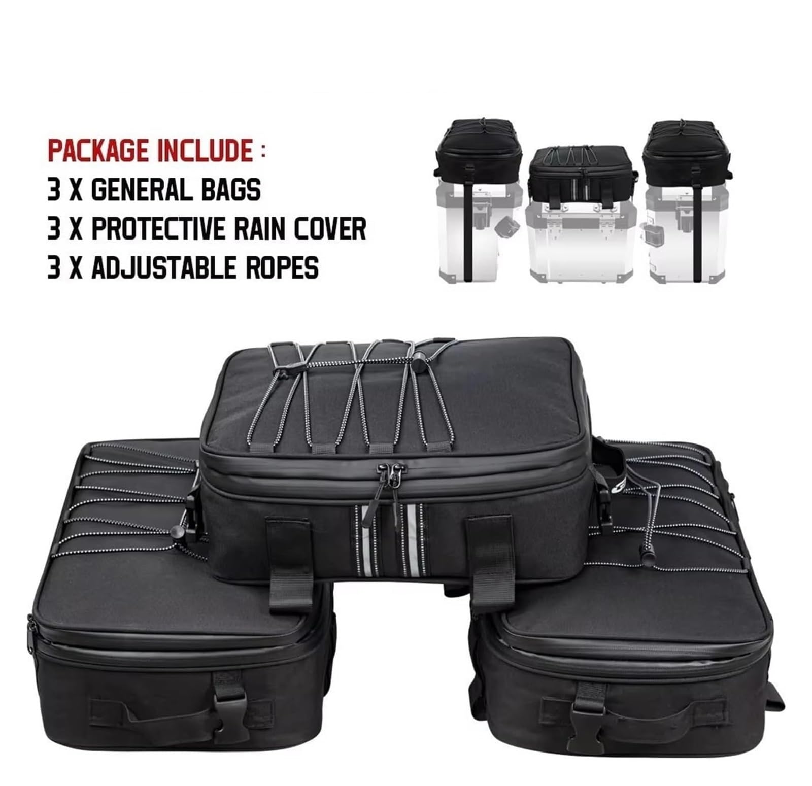 Moto Paraurti Borsa per BMW per R 1200 per GS per Adventure Moto Borsa da Sella Impermeabile Multifunzionale per Bagagli(3 Bags - a Set)