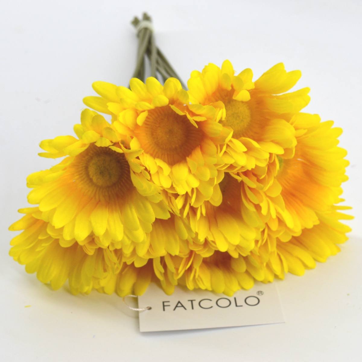 10 pcs Silk Artificial Fake Plastic Daisy Chrysanthemum Flowers Sun Chrysanthemum,Sunflower, Simulation Gerber, Dimorphotheca,Party Room Home Decoration DIY Flower Bouquet (Yellow)
