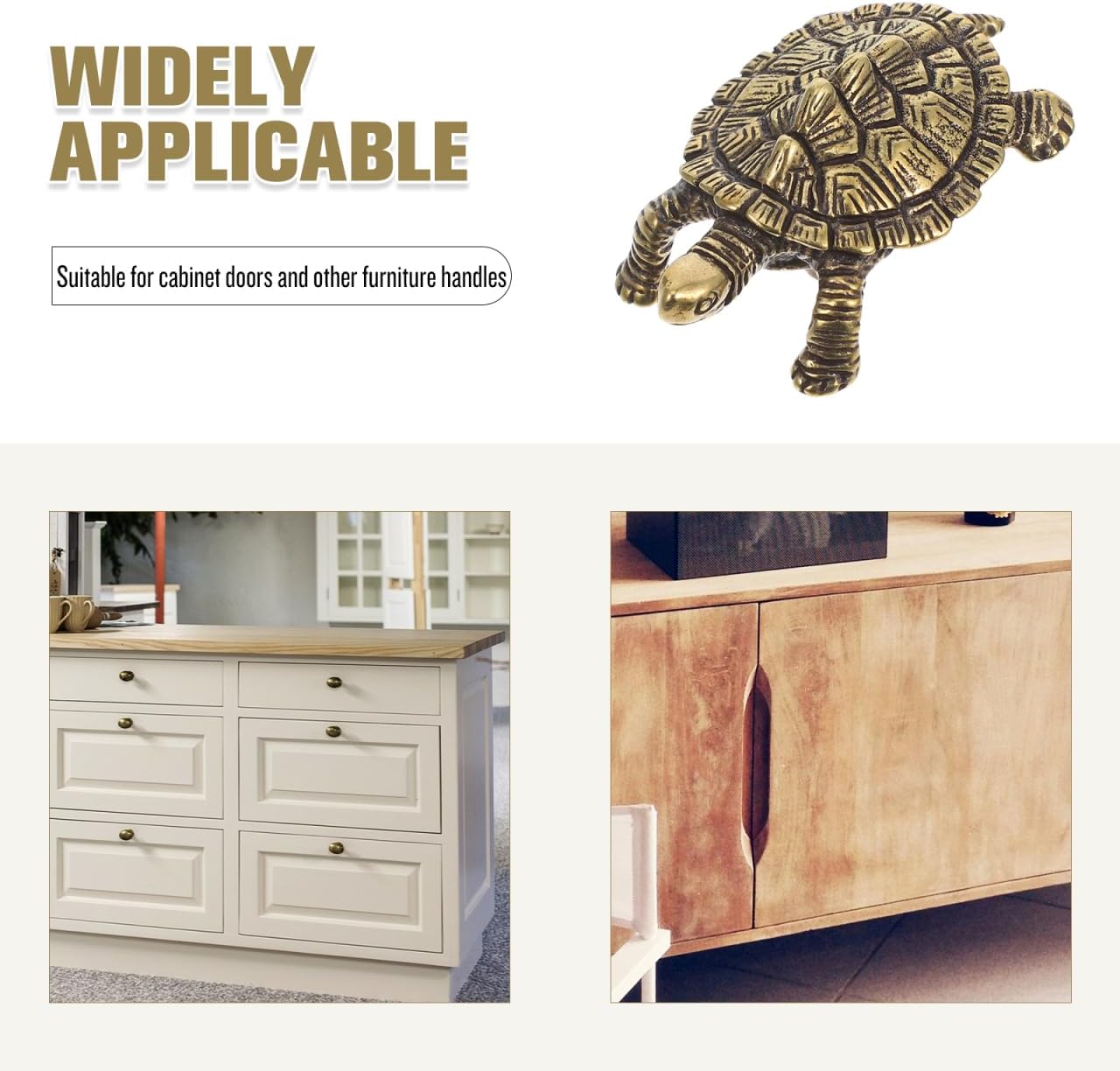Mikikit Turtle Handle Decorative Brass Animal Pull Knob for Cabinets and Unique Chinese Style Turtle Design Smooth Finish for Easy Installation Versatile Home Decor Accent