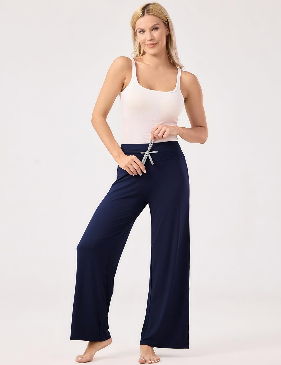 GYS Women Pajama Pants Wide Leg Drawstring Soft Sleep Pants, Viscose Made from Bamboo - Image 3