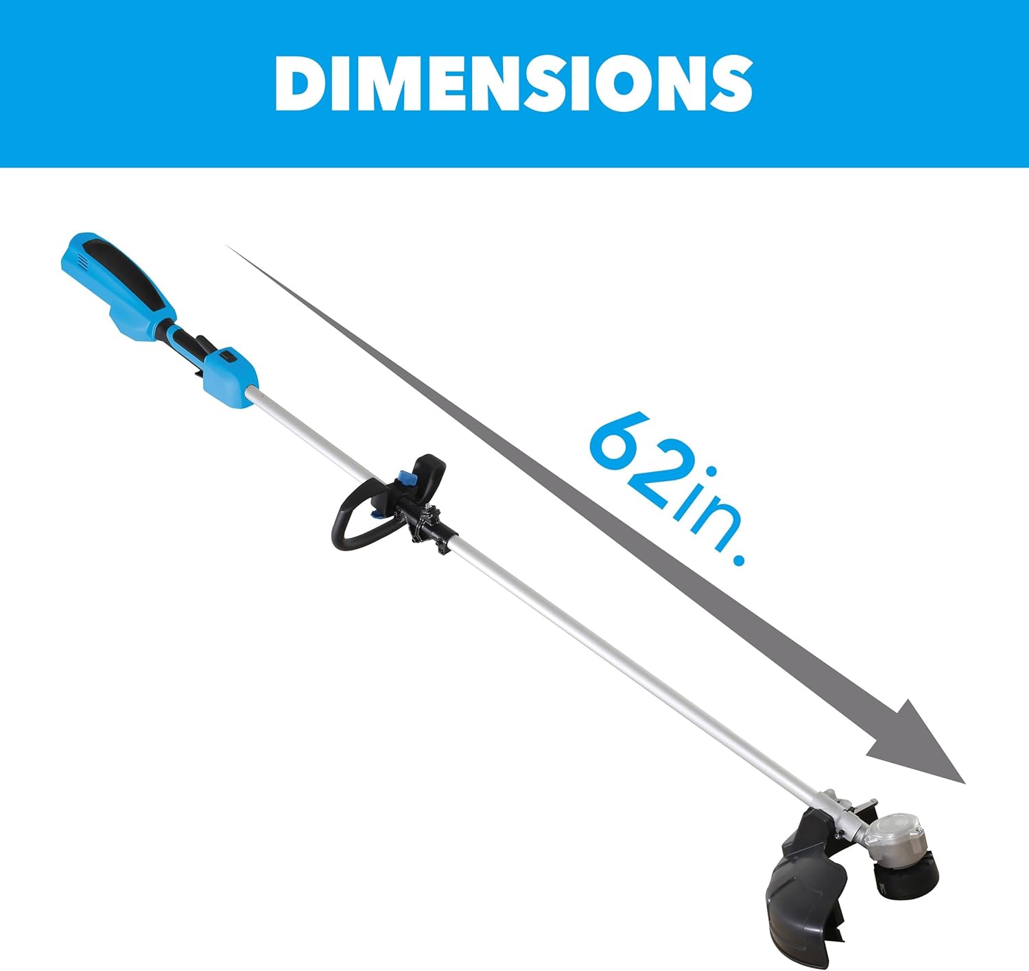 Man using Pulsar string trimmer in edging mode along a sidewalk