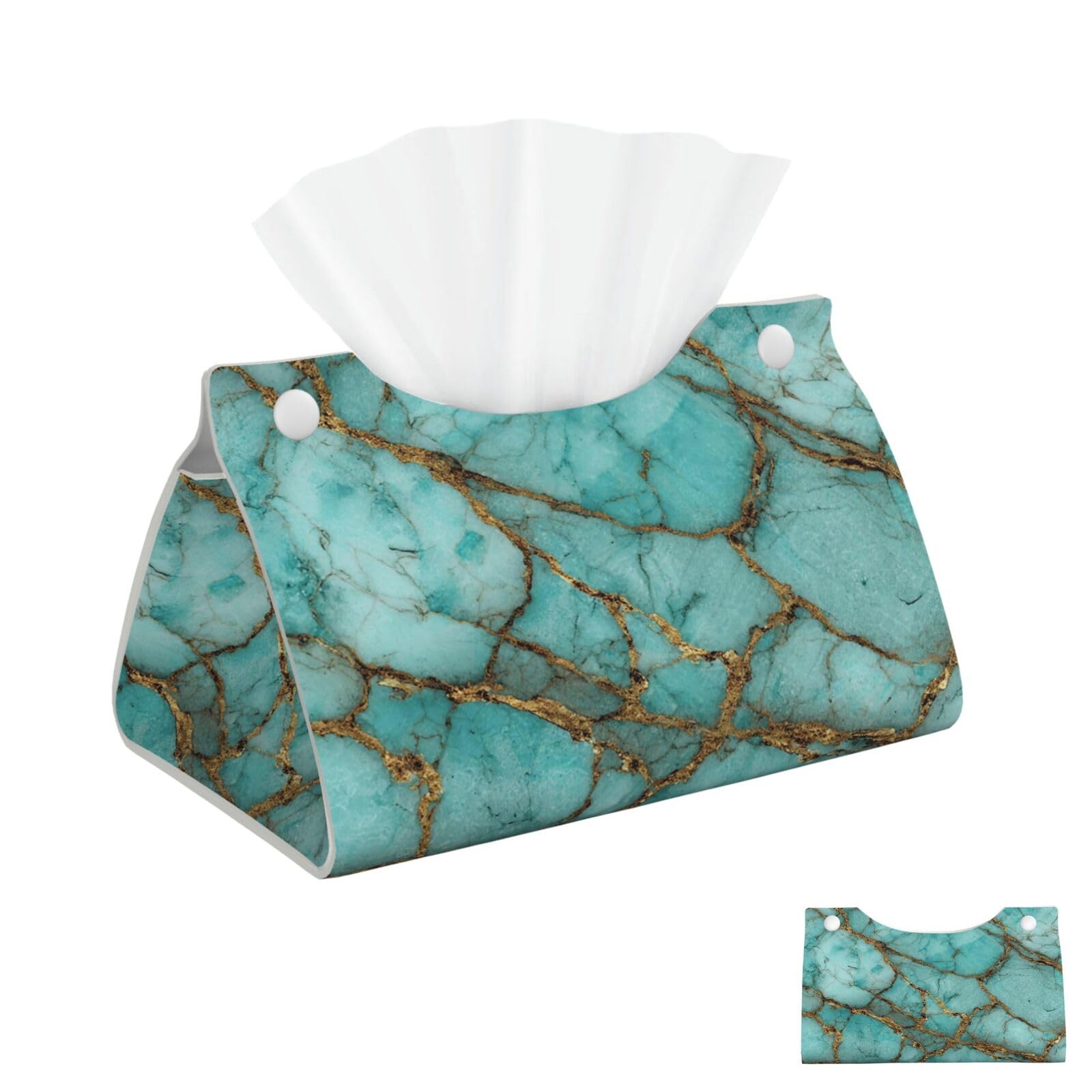 Turquoise Marble Tissue Box Cover Square Cube Boxes