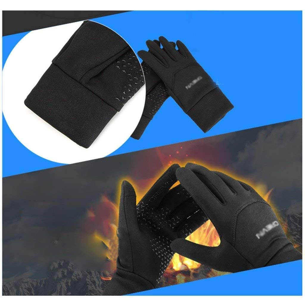 Unisex-Adult Rękawiczki Zimowe Ciepłe Rękawiczki Męski Podobny Ekran Do Dotyku Nowoczesny Casual Wędkowanie Alpinizm Bieganie/Black/One Size
