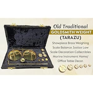 Vintage Old Traditional Goldsmith Weight (Tarazu) showpiece Antique Brass Weighing Scale Balance Justice Law Scale Decoration Collectibles Marine Instrument Home/Office Table Decor Vintage Old Traditional Goldsmith Weight Tarazu showpiece Antique Brass Weighing Scale Balance Justice Law Scale Decoration Collectibles Marine Instrument HomeOffice Table Decor