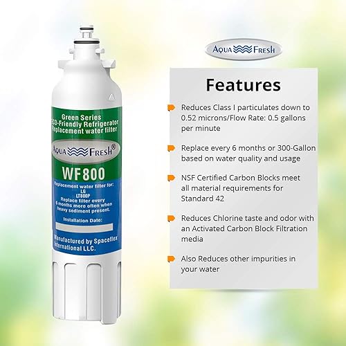 Miniatura 4 de Aqua Fresh LG LT800P - Filtro de agua de repuesto para refrigerador LG LT800P, ADQ73613401, ADQ73613402, ADQ73613408, ADQ75795104, LSXS26326S,