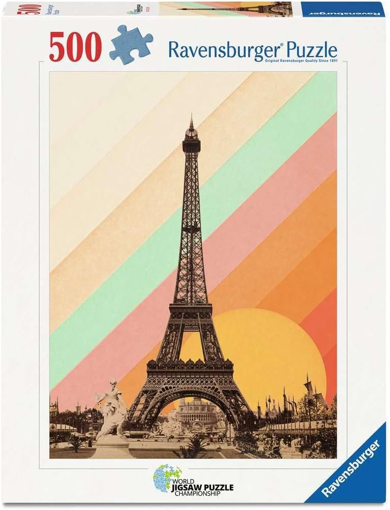 Ravensburger Paris Rainbow 500 Piece Jigsaw Puzzle – Bright City of Lights Skyline, Relaxing Escape for Adults & Families
