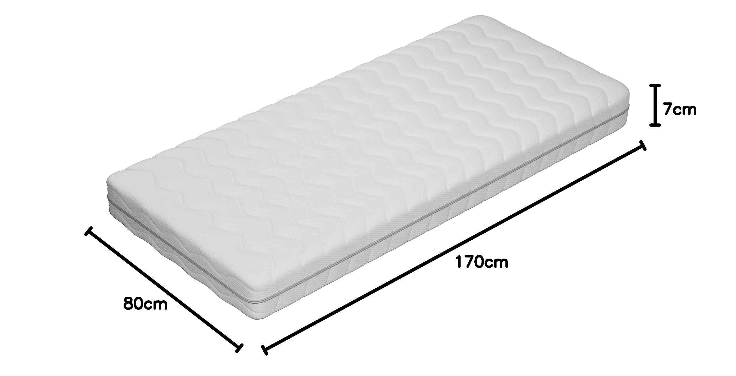 Mirjan24 Matratze für Kinder Zeus 7, Babymatratze Schaummatratze, Höhe: 7 cm, Liegehärten H3, Beidseitigematratze, Bezug waschbar, Matratzenschoner (80x170)