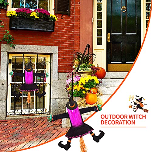 Crashing Witch Into Tree Christmas Decoration, Flying Witch Christmas Tree Decorations Thanksgiving Fall Decor, Personalized Christmas Ornaments For Yard Tree Trunks House Door Wall Window Decoration #TOP2